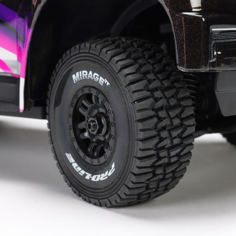 Pro-Line Racing 1/16 Mirage TT Front/Rear Tires Mounted Black Split Six Wheels, 12mm Hex, Black (4): ARRMA MOJAVE GROM