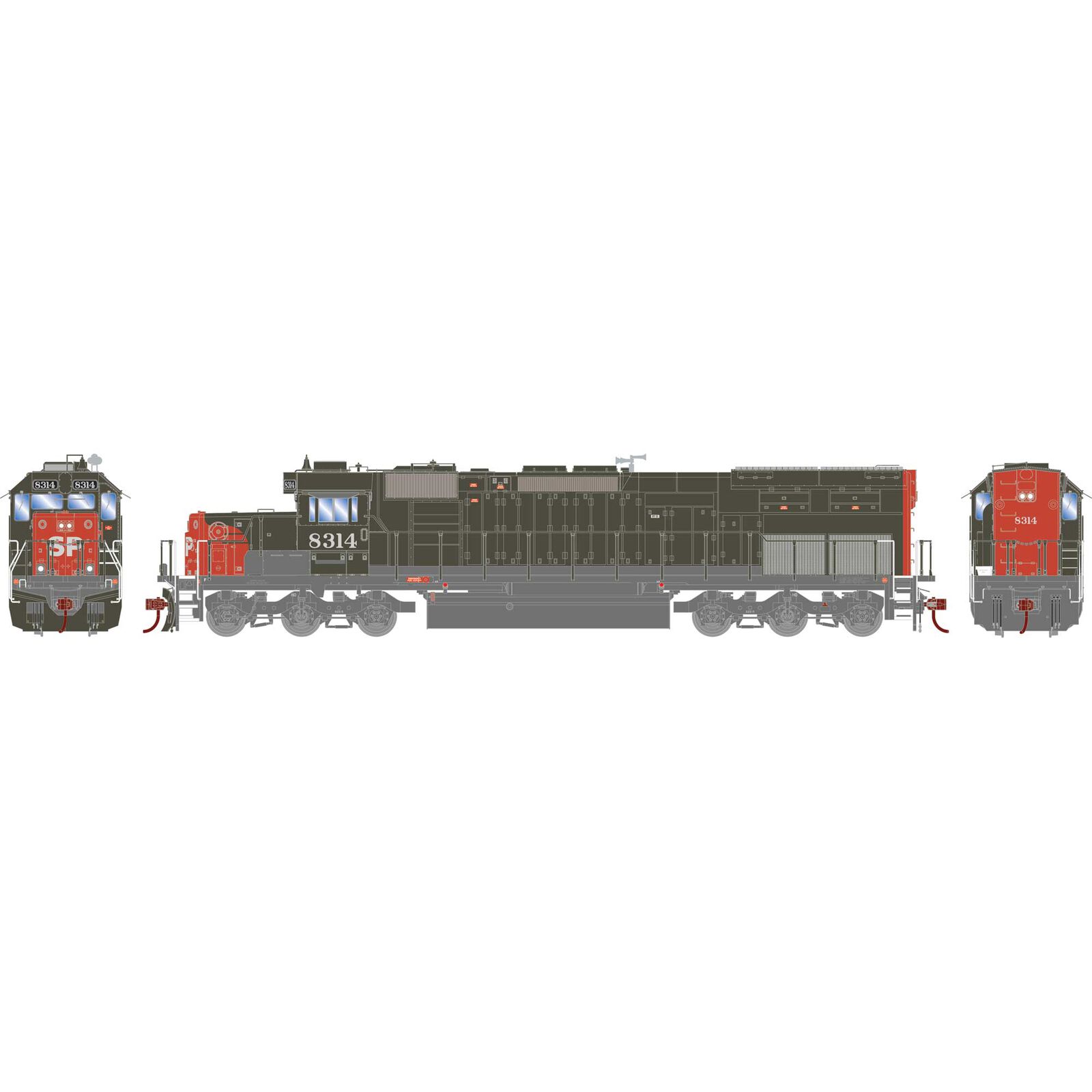 HO RTR SD40T-2, SP/1990's #8314