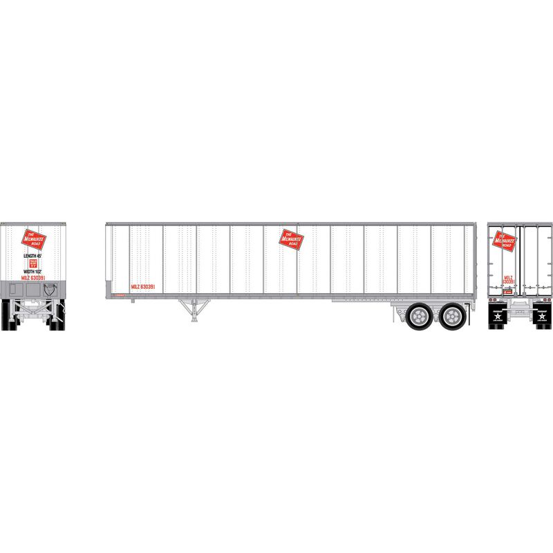 HO ATH 45' Fruehauf Z-Van Trailer Smooth Side, MILZ #630391