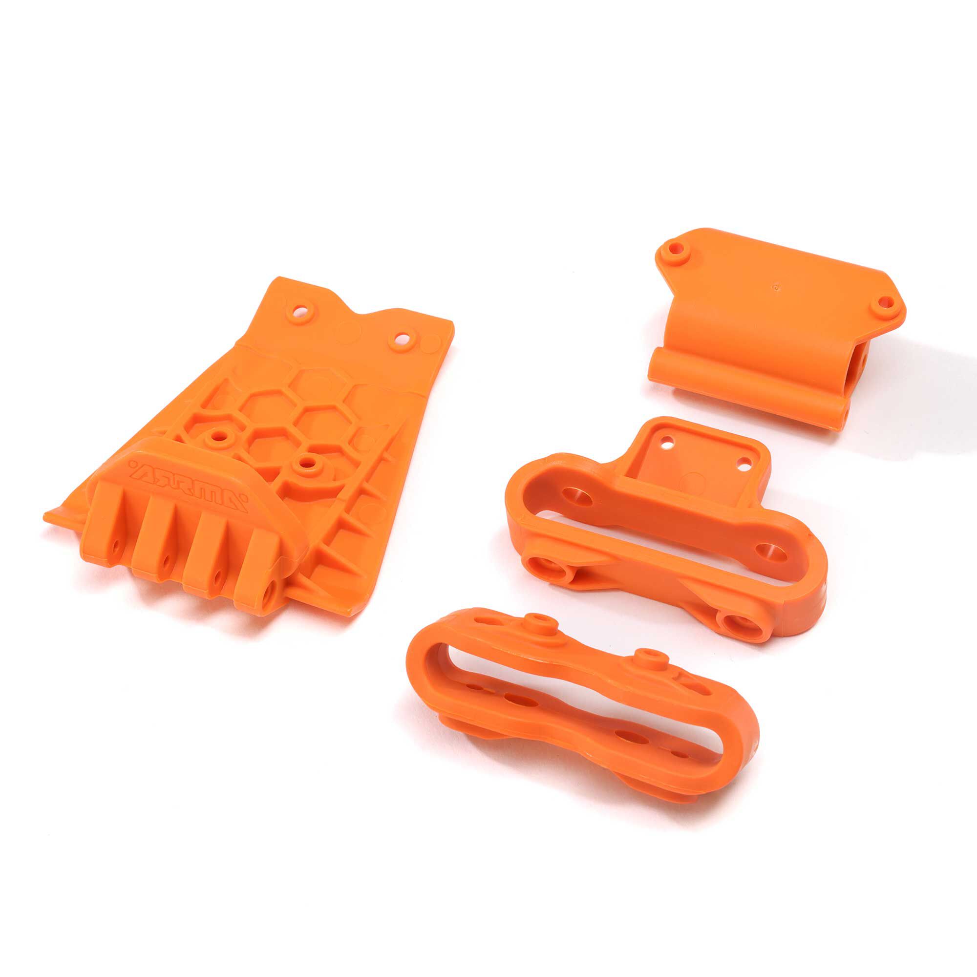 ARRMA Lower Skid And Bumper Mount Set, Orange | Horizon Hobby