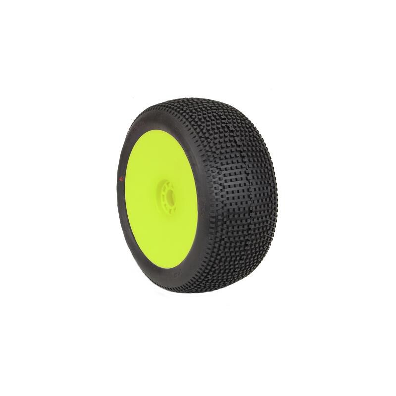 AKA PRODUCTS, INC. 1/8 Crossbrace Super Soft Long Wear Pre-Mounted Tires, White EVO Wheels (2): Buggy | Horizon Hobby