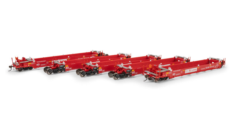 Athearn HO ATH Gunderson Maxi-I Well Cars (5), KLNX #757127