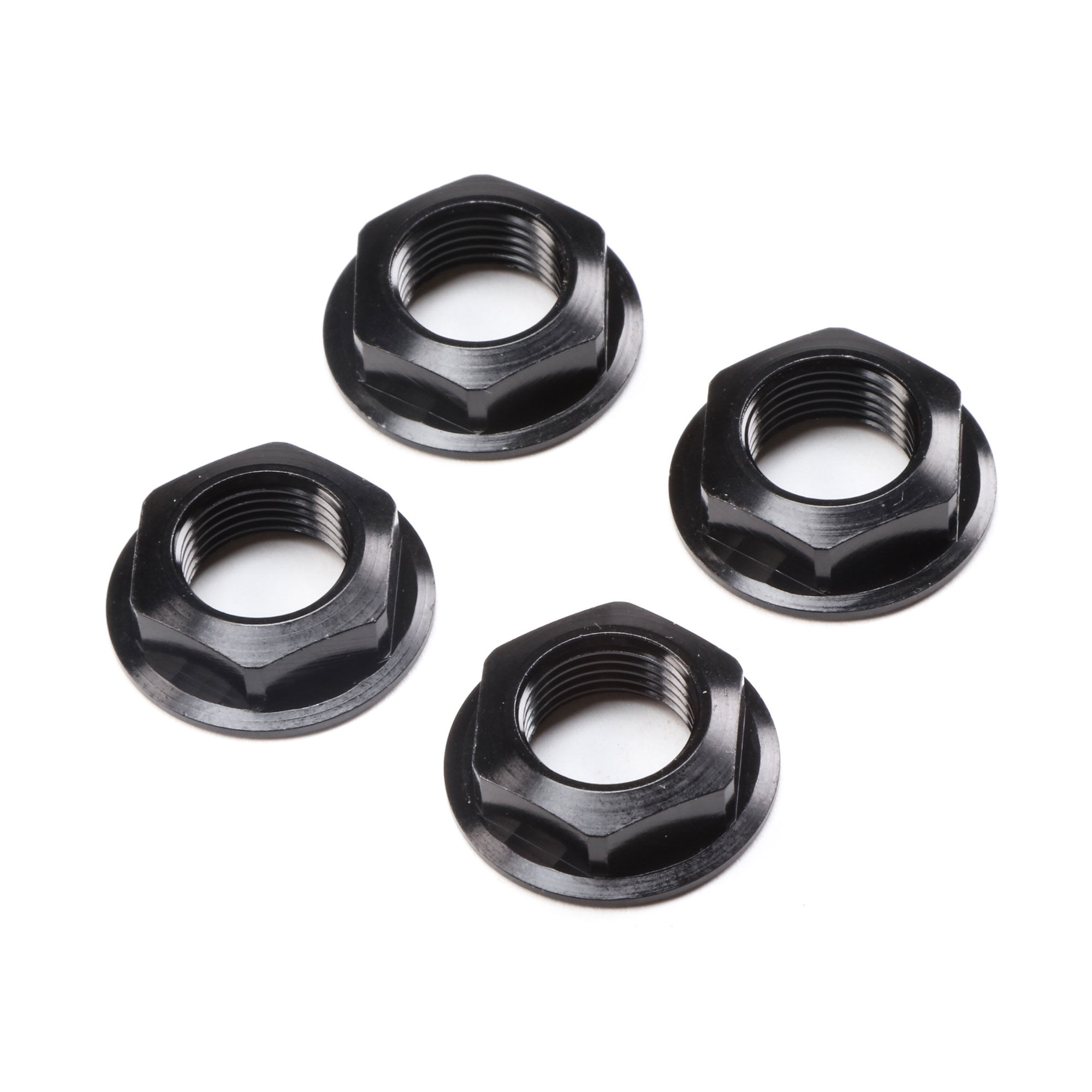 Losi Losi 17mm Flanged Wheel Nut Black (4): Super Rock Rey