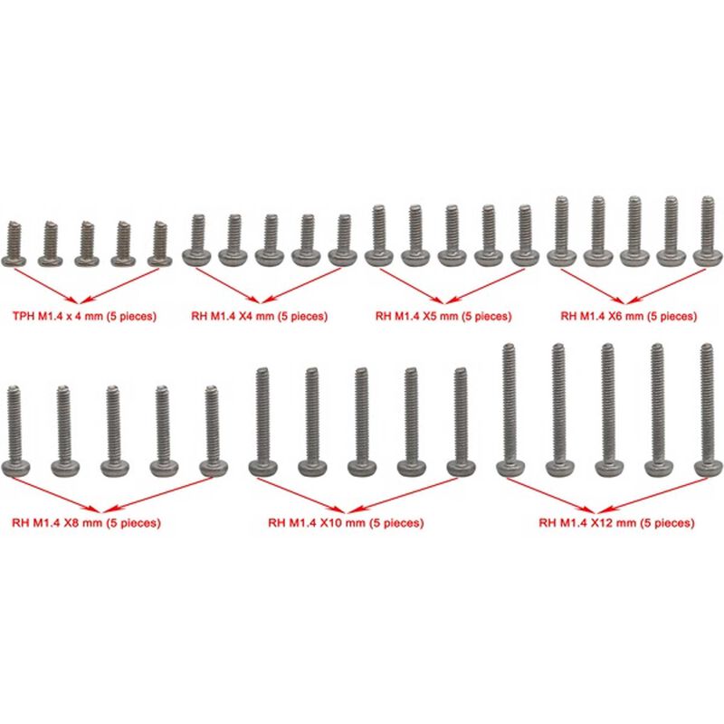 M1.4 Round Head Screw Set (35): SCX24