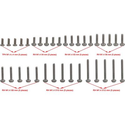 M1.4 Round Head Screw Set (35): SCX24 M1.4 Round Head Screw Set (35): SCX24