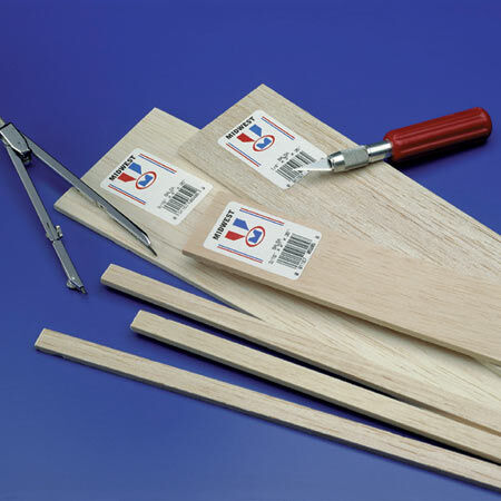Midwest Products 6102-2PC Balsa Wood Sheet 1/16" x 1" x 36" 2 sheets 