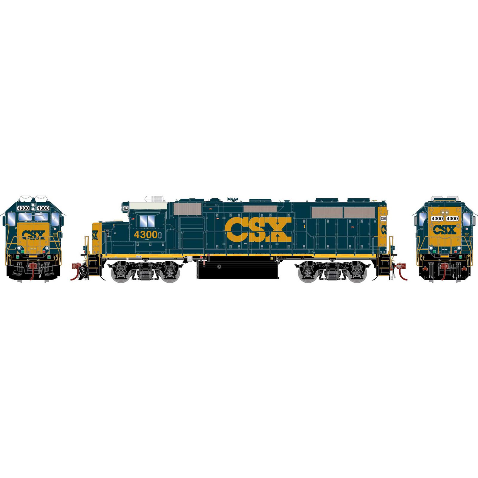 HO GP39-2 Locomotive with DCC & Sound, CSX/YN3 #4300