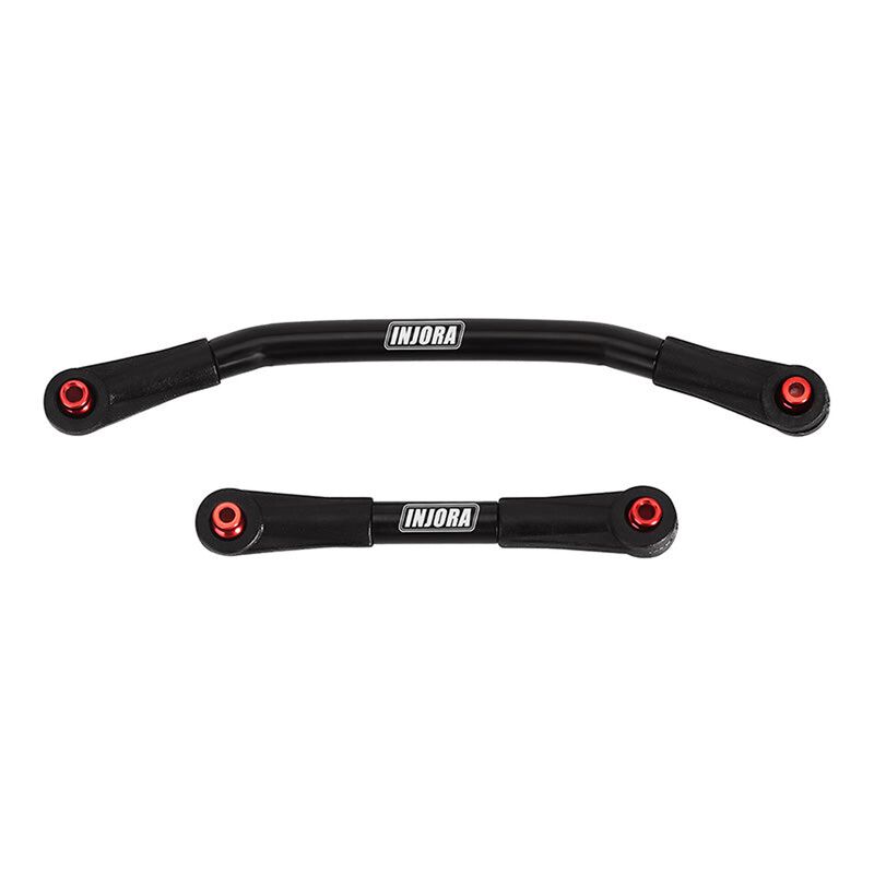 INJORA Stainless Steel Steering Link Set, Black, 1/24 Axial SCX24 C10, Deadbolt, JLU, Gladiator, & Bronco