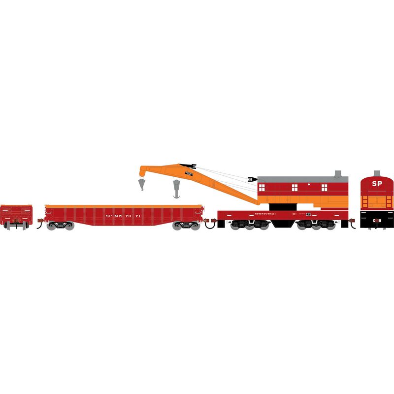 HO ATH 200-Ton Crane and 50' Gondola Set, SPMW #7070 (Crane); #7071 (Gondola)