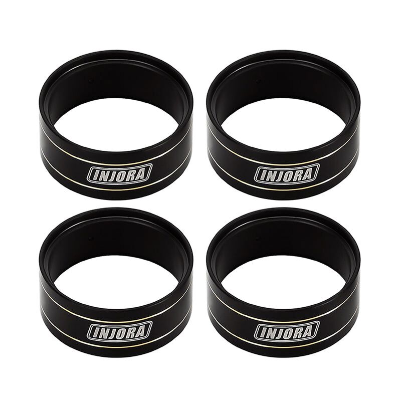 INJORA Brass 1.0" Beadlock Wheel Clamp Rings, Black, 1/24 Axial SCX24 (4)