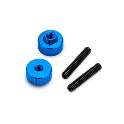 4-40 thumb nuts w/ set screw, 2pc â blue 4-40 thumb nuts w/ set screw, 2pc â blue