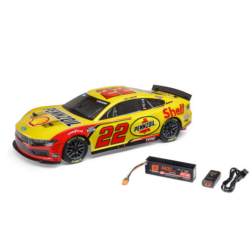 Losi 1/12 NASCAR RC Race Car Joey Logano No. 22 2025 Shell-Pennzoil Ford Mustang 2S AWD RTR Brushed On-Road (Battery & Charger Included)
