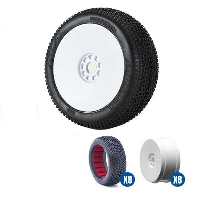 1/8 Impact SSLW Off-Road Tires Racer Bundle, White Wheels: Buggy 1/8 Impact SSLW Off-Road Tires Racer Bundle, White Wheels: Buggy