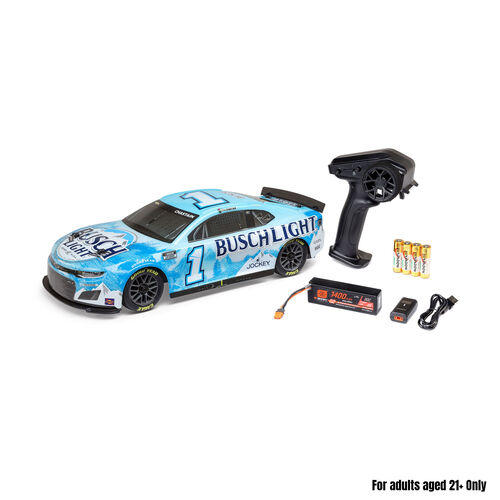 Losi 1/12 NASCAR RC Race Car Ross Chastain No. 1 2025 Busch Light Chevrolet ZL1 2S AWD RTR Brushed On-Road (Battery & Charger Included)