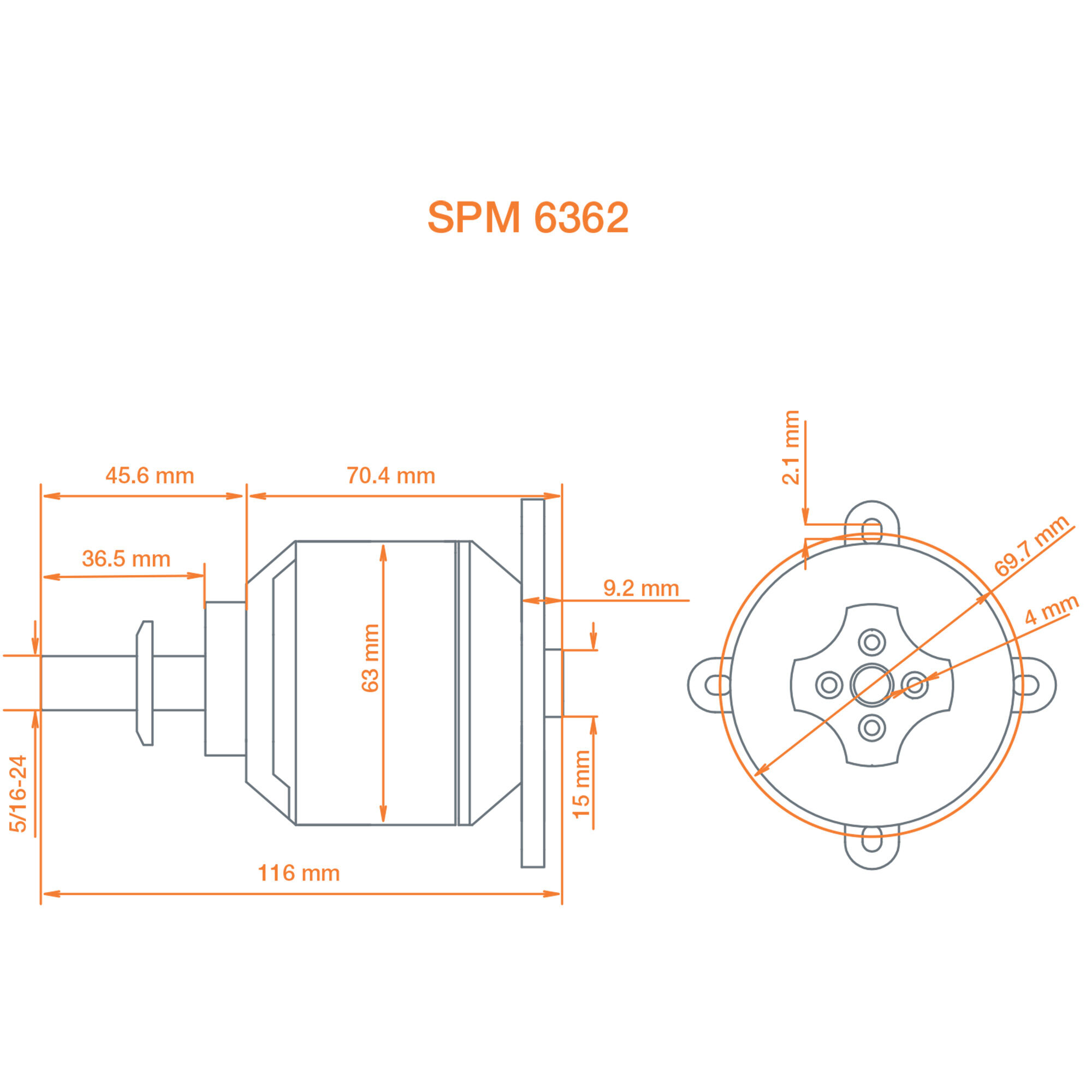 Avian 6362-250Kv Outrunner Brushless Motor