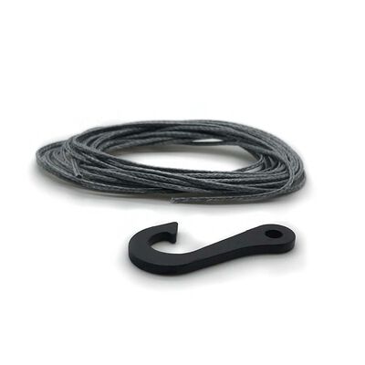Synthetic Winch Line with Steel Hook, 7 Feet Synthetic Winch Line with Steel Hook, 7 Feet