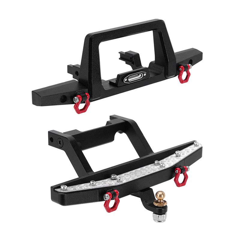 INJORA Aluminum Defender Front & Rear Bumper Set, 1/18 Traxxas TRX-4M Defender