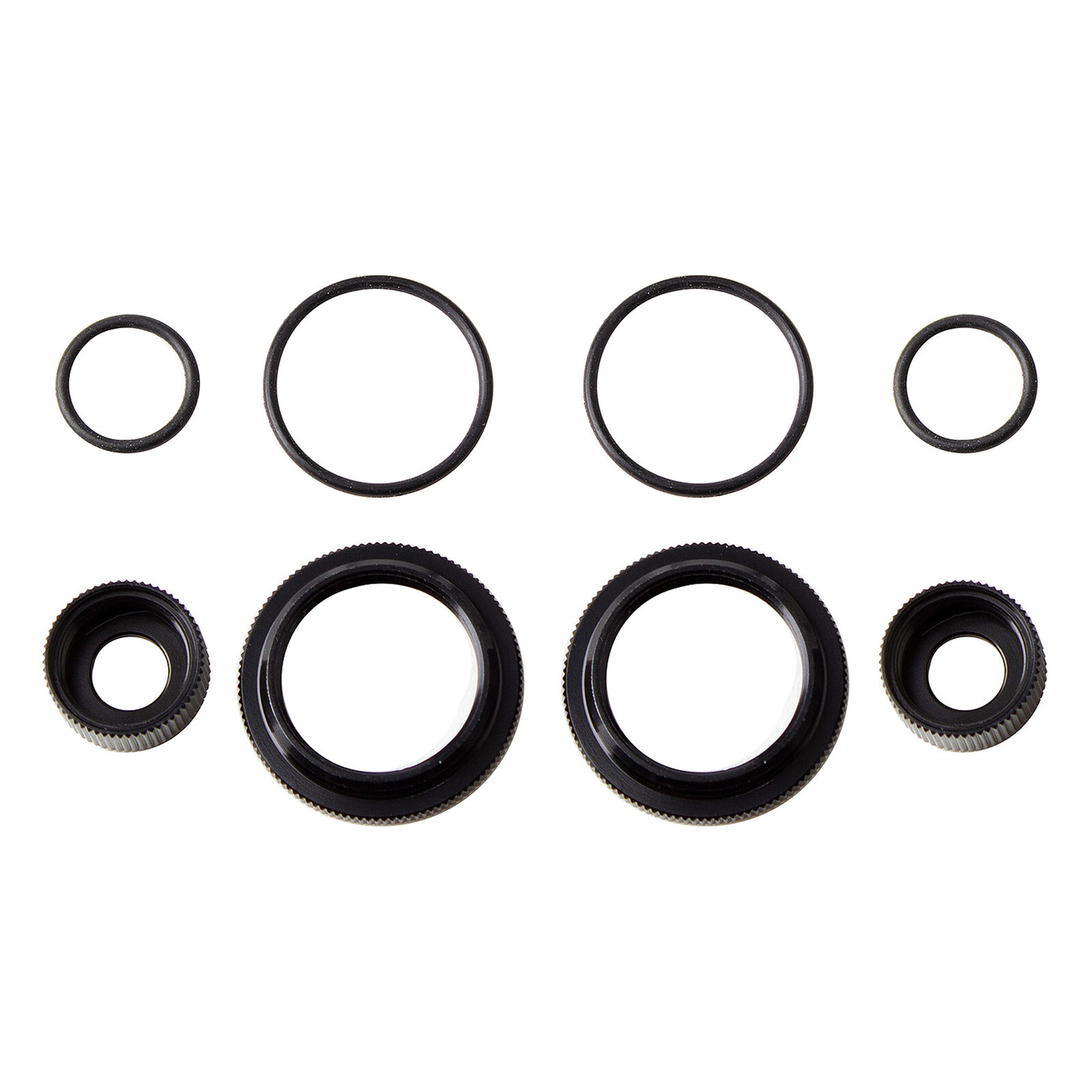 Team Associated 12mm SHOCK COLLAR AND SEAL RETAINER SET, BLACK