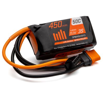 11.1V 450mAh 3S 50C LiPo Battery: IC2 11.1V 450mAh 3S 50C LiPo Battery: IC2