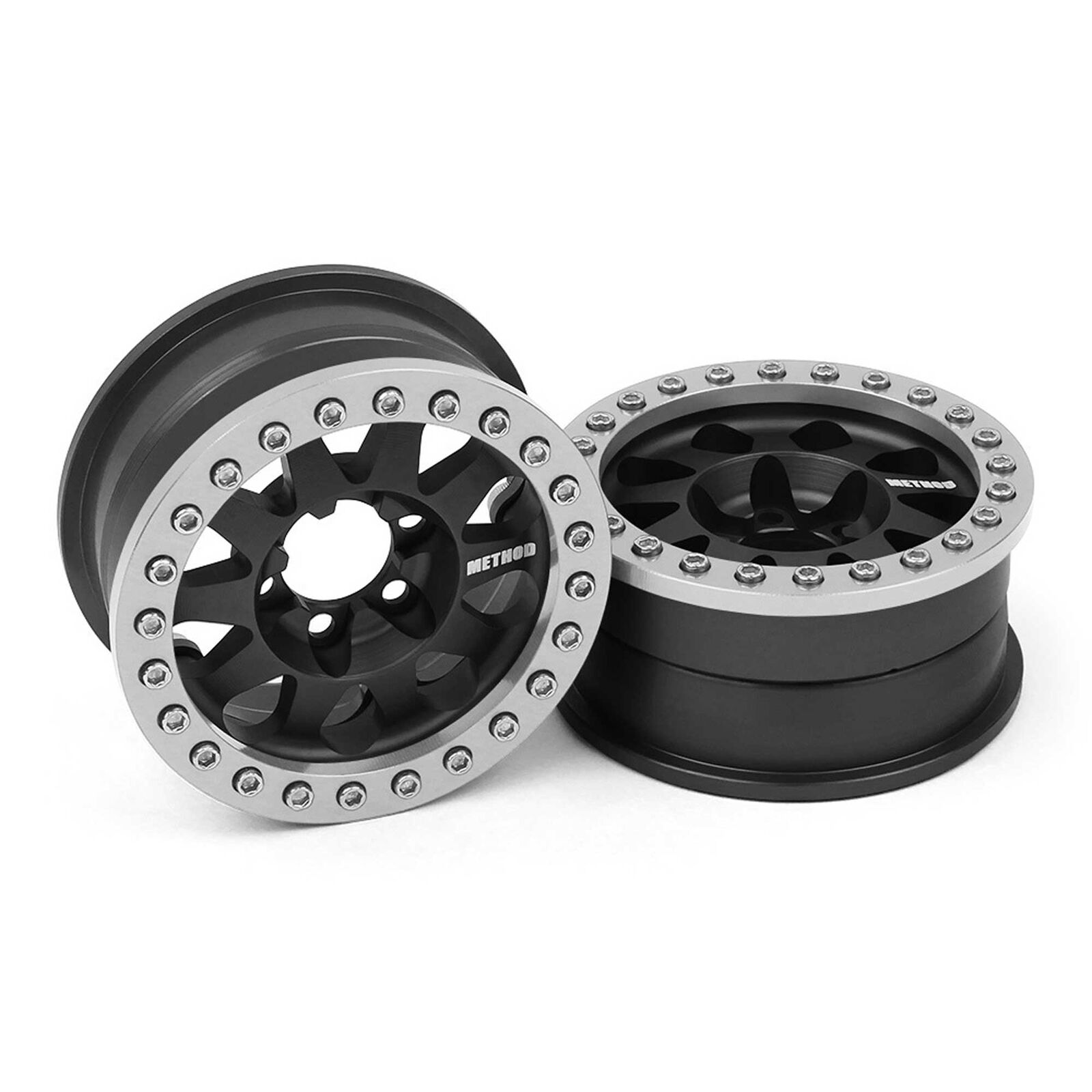 1/10 Method 101 V2 1.9 Race Crawler Wheels, 12mm Hex, Black Anodized (2)