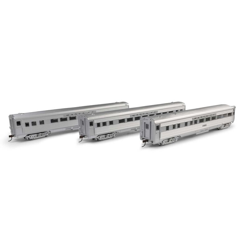 Roundhouse HO RND Streamline Cars, ATSF #4010 Coach/4022 Coach/1122 Observation (3)