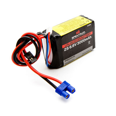 6.6V 3000mAh 2S LiFe Receiver Battery: Universal Receiver, EC3 6.6V 3000mAh 2S LiFe Receiver Battery: Universal Receiver, EC3