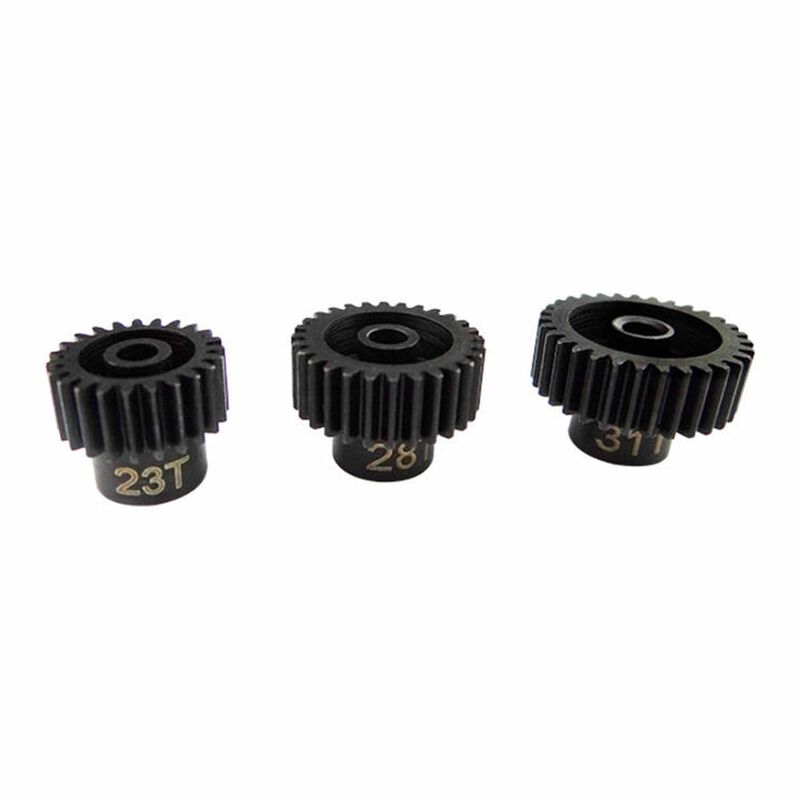 1/8 Bore Steel Pinion Gear Set (23T, 28T, 31T, 48P)