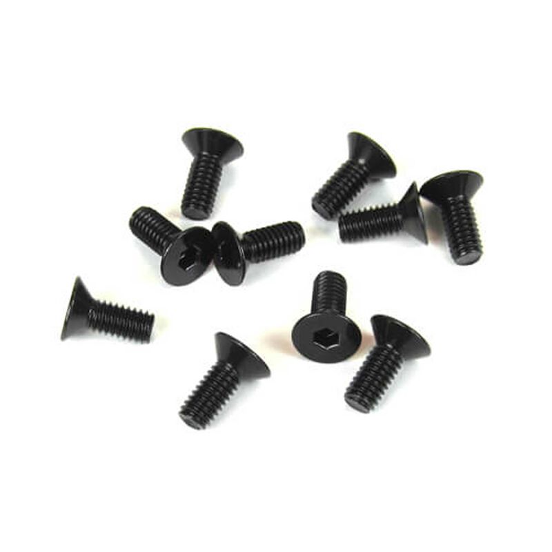 M4x10mm Flat Head Screws, Black (10)