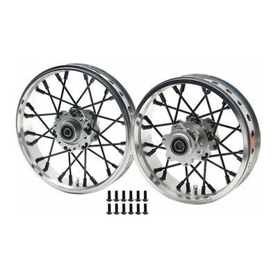 24 Wire Black Spoke Silver Wheel Set, 1/4 Losi Promoto-MX 24 Wire Black Spoke Silver Wheel Set, 1/4 Losi Promoto-MX