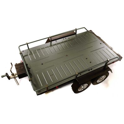 Alloy Flatbed Dual Axle Car Trailer, Gunmetal: 1/10 RC Alloy Flatbed Dual Axle Car Trailer, Gunmetal: 1/10 RC