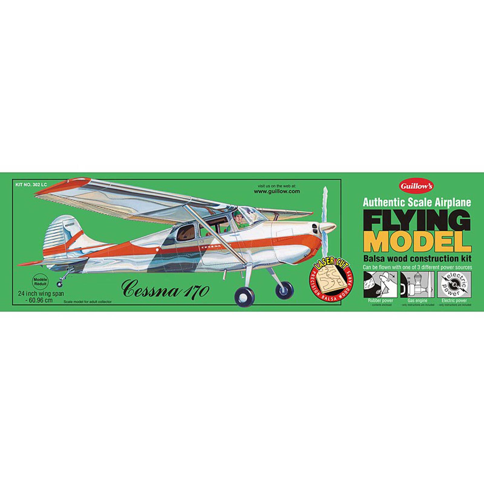 1/18 Cessna 170 Laser Cut Kit, 24"
