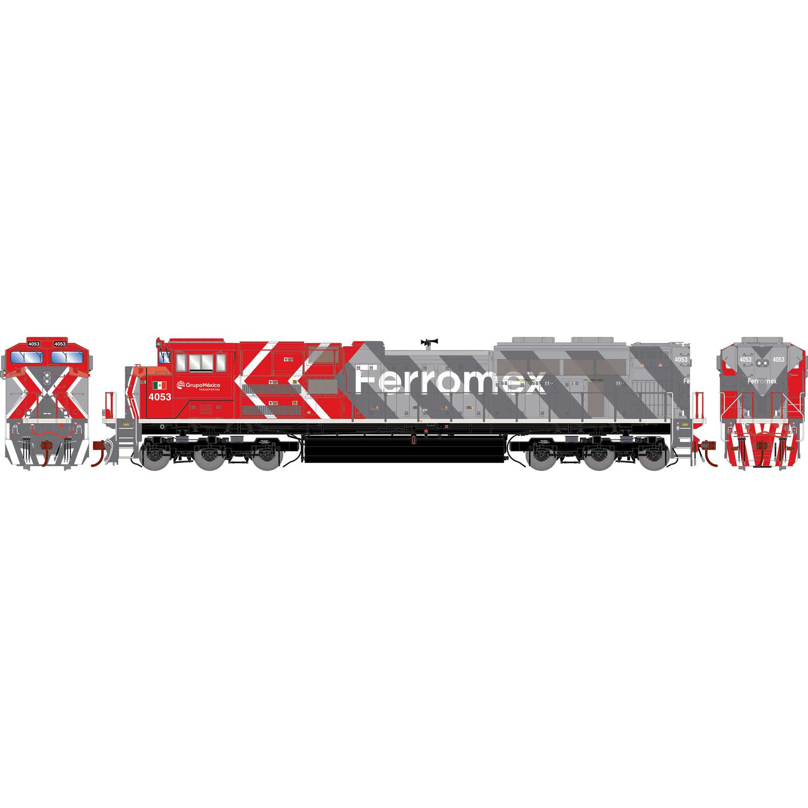 HO SD70ACe Locomotive with DCC & Sound, Ferromex #4053