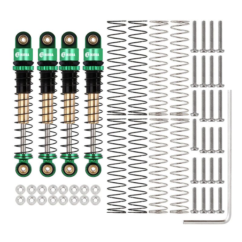 INJORA Aluminum 43mm Threaded Oil Shocks, Green, 1/24 Axial SCX24 (4)