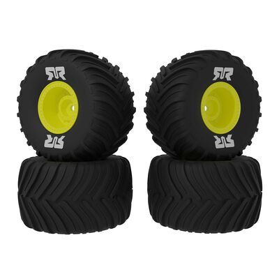 dBoots Chevron MT Tire Set Glued, Yellow (2 Pairs): GROM dBoots Chevron MT Tire Set Glued, Yellow (2 Pairs): GROM