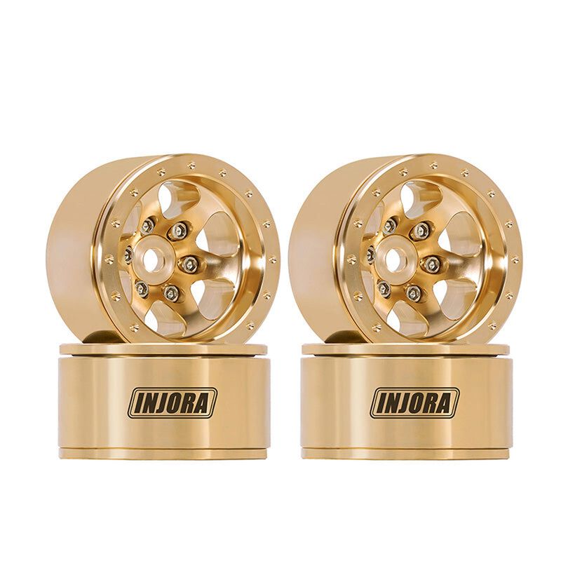 INJORA W1011 1.0" Brass -4.70mm Offset Beadlock Rock Crawler Wheels (4)