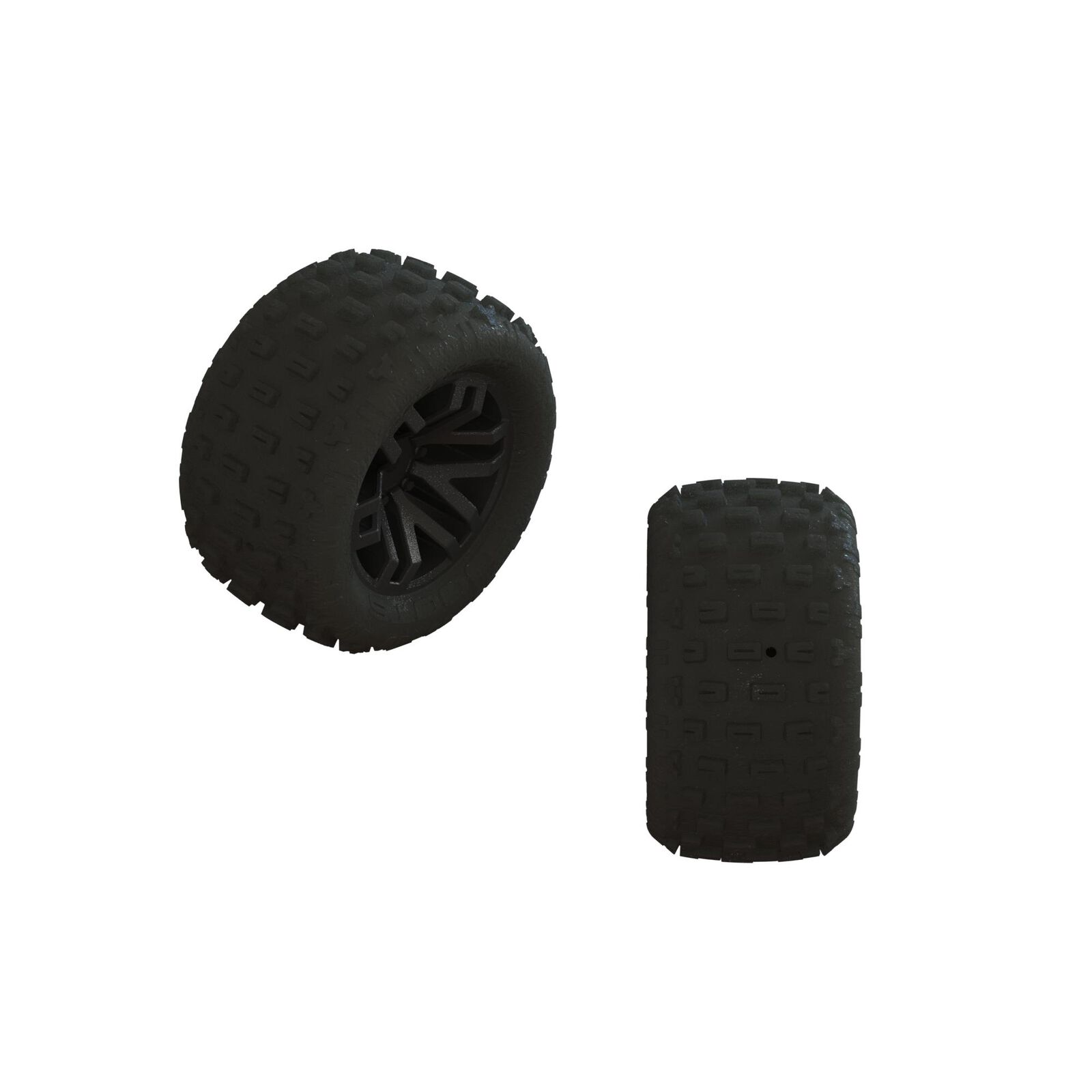 ARRMA DBoots Fortress Tire Set - 4 Pre-Glued Yellow Off-Road Tires For RC Vehicles