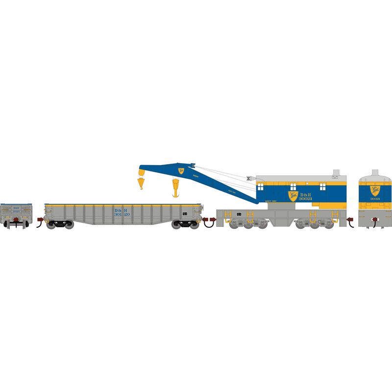 HO ATH 200-Ton Crane and 50' Gondola Set, DH #30021 (Crane); #30120 (Gondola)