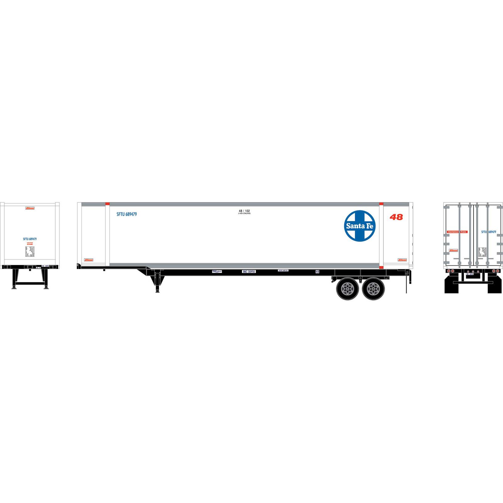 HO 48' Container with Chassis, SFTU / BNZ