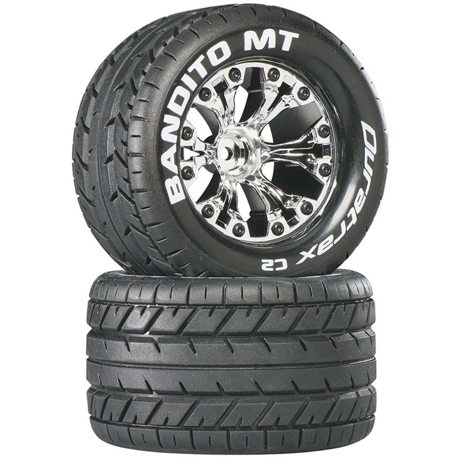 Bandito MT 2.8" Mounted 1/2" Offset Tires, Chrome (2)