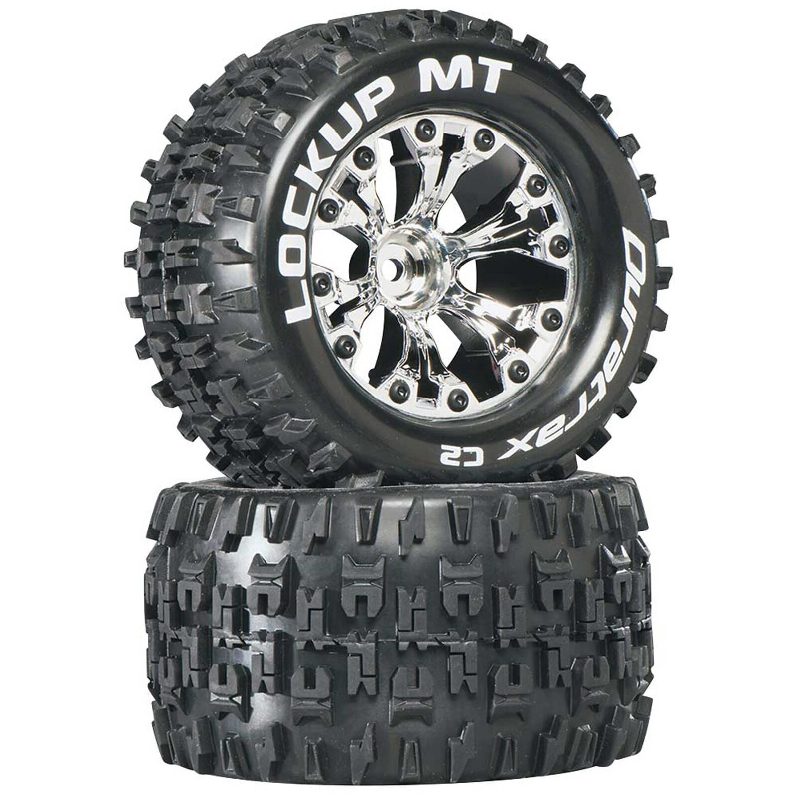 Lockup MT 2.8" 2WD Mounted 1/2" Offset Tires, Chrome (2)