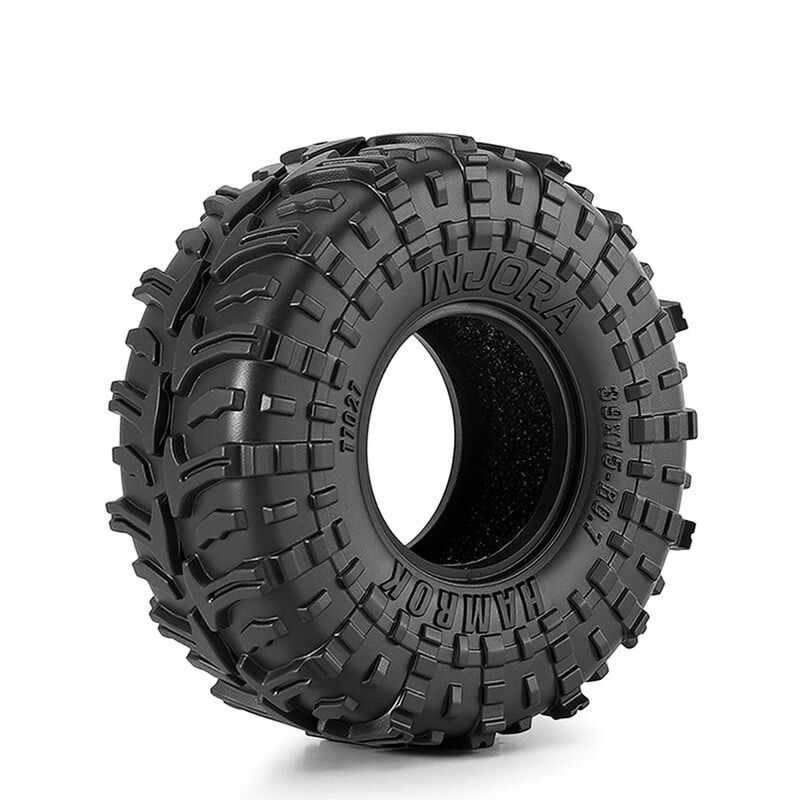 INJORA 1/30 HAMROK Front/Rear .7" Rock Crawler Tires & Inserts (4)