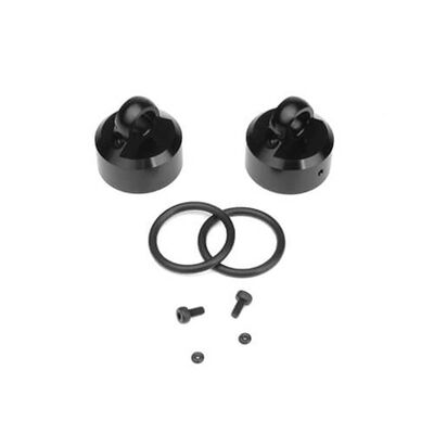 Shock Caps 7075, Emulsion, Vented, Standard, Black Anodized (2) Shock Caps 7075, Emulsion, Vented, Standard, Black Anodized (2)