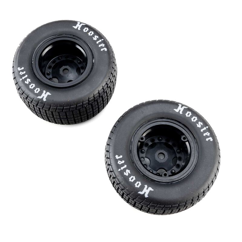 Losi Hoosier Tires, Soft, Mounted, Black, Left/Right (2): 22S DLM