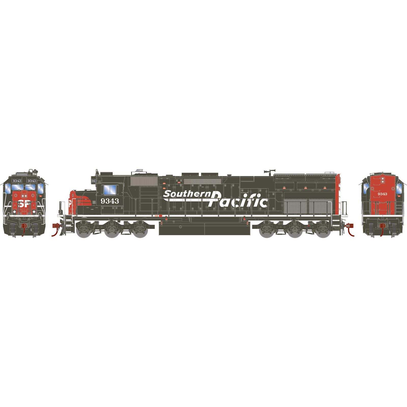 HO SD45T-2 Locomotive, Southern Pacific/Speed Letter #9343