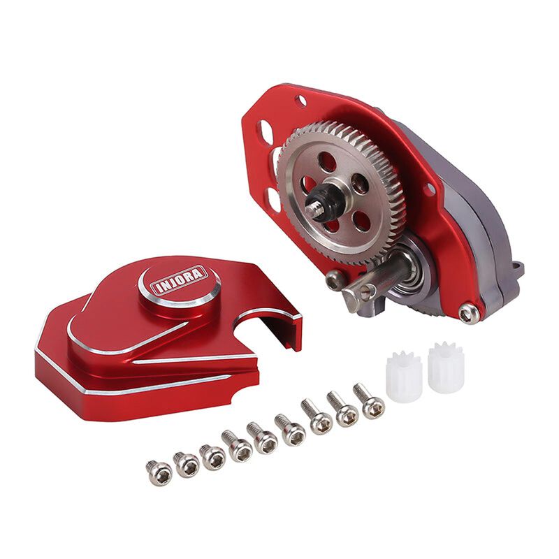 INJORA Aluminum Full Transmission, Red, 1/24 Axial SCX24