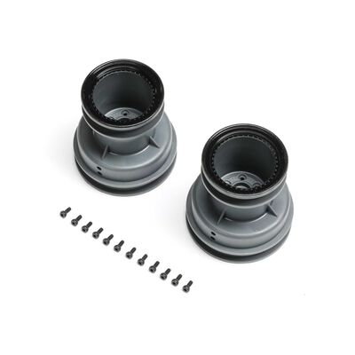 MT Wheel, Black Beadlock, Light Grey (2): Mini LMT MT Wheel, Black Beadlock, Light Grey (2): Mini LMT