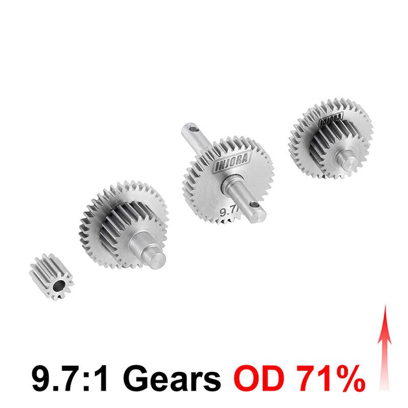 INJORA 9.7:1 Overdrive Stainless Steel Transmission Gear Set, 1/18 Traxxas TRX-4M