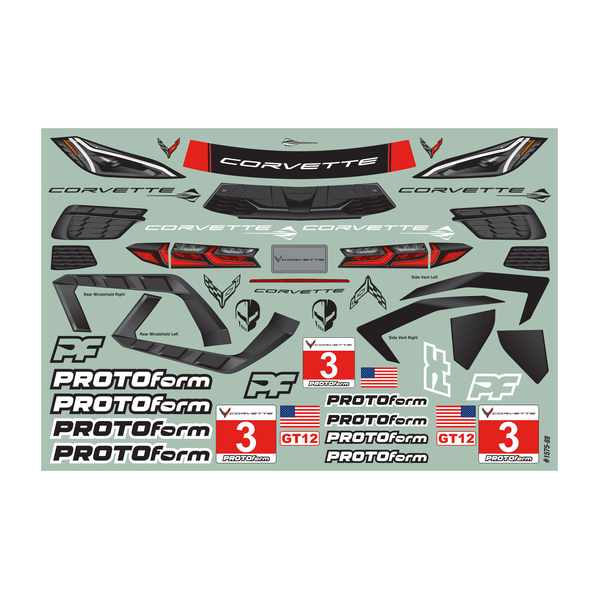 Protoform Pro-line Racing 1/12 Chevrolet Corvette C8 Clear Body GT12 PRM157520