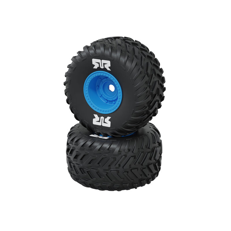 ARRMA dBoots Cut Chevron Monster Truck Tire Set, Glued 16mm (2pcs), Blue