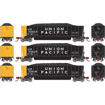 N ATH Berwick Bathtub Gondola with Load, UP #35018/35025/35033 (3) N ATH Berwick Bathtub Gondola with Load, UP #35018/35025/35033 (3)